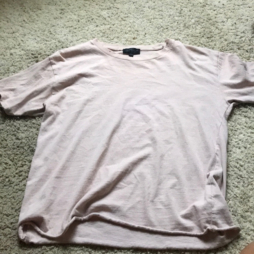 Pink distressed tee